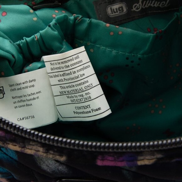 Lug Swivel Crossbody Purse Convertible Bag Pockets Floral Multicolor Black - Picture 8 of 14